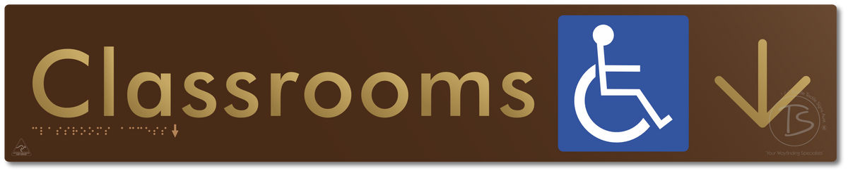 Accessible Classroom Access with Large Directional Arrow