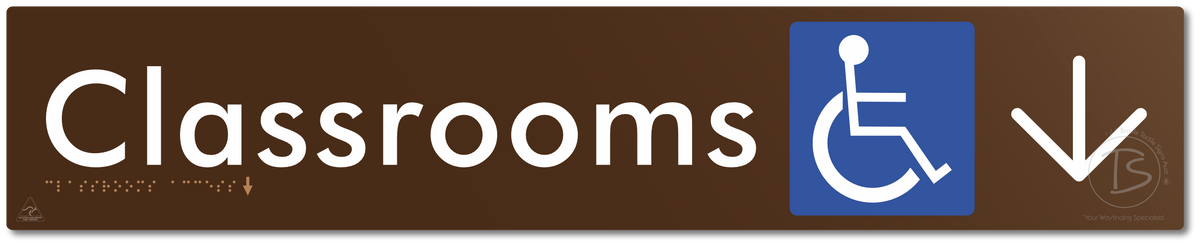 Accessible Classroom Access with Large Directional Arrow