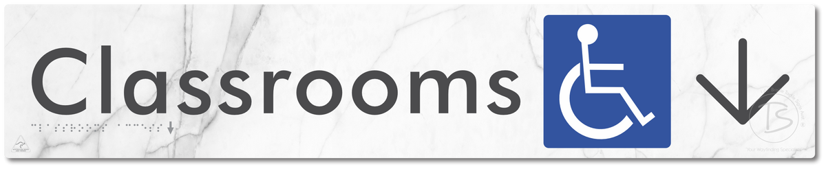 Accessible Classroom Access with Large Directional Arrow