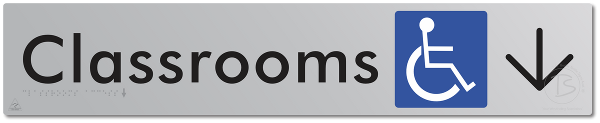 Accessible Classroom Access with Large Directional Arrow