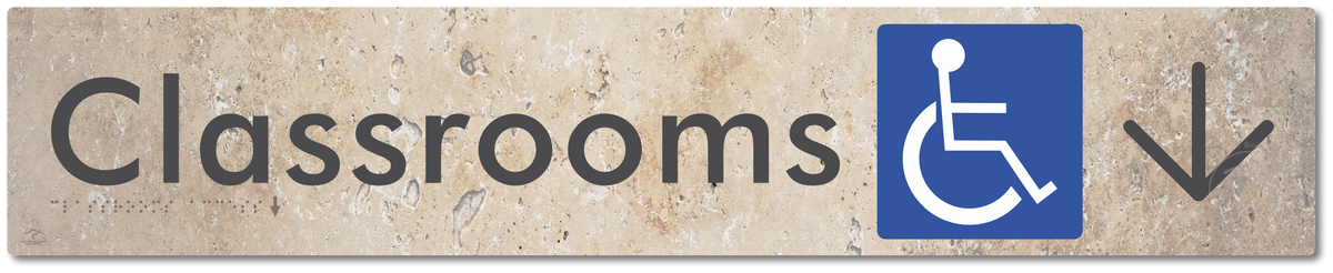 Accessible Classroom Access with Large Directional Arrow