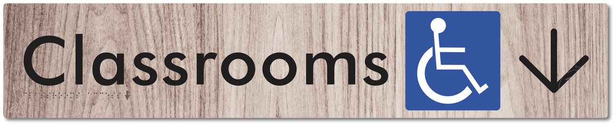 Accessible Classroom Access with Large Directional Arrow