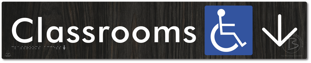 Accessible Classroom Access with Large Directional Arrow