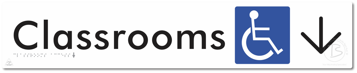 Accessible Classroom Access with Large Directional Arrow