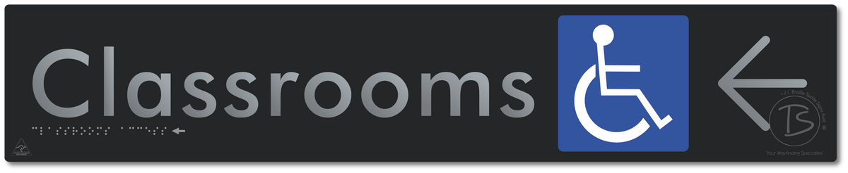 Accessible Classroom Access with Large Directional Arrow