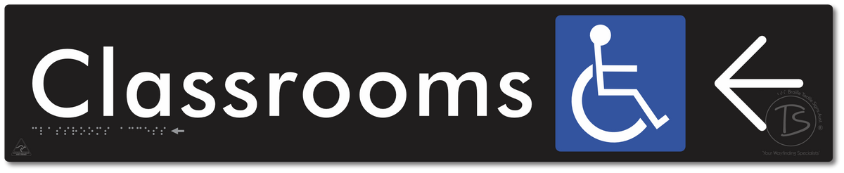 Accessible Classroom Access with Large Directional Arrow