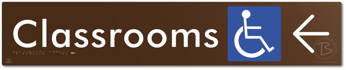 Accessible Classroom Access with Large Directional Arrow