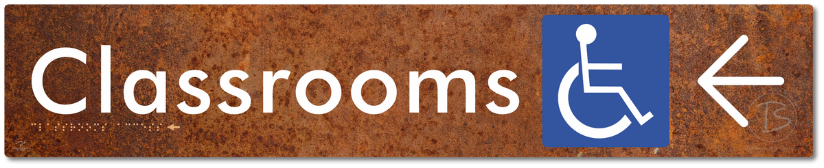Accessible Classroom Access with Large Directional Arrow