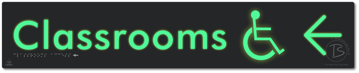Accessible Classroom Access with Large Directional Arrow