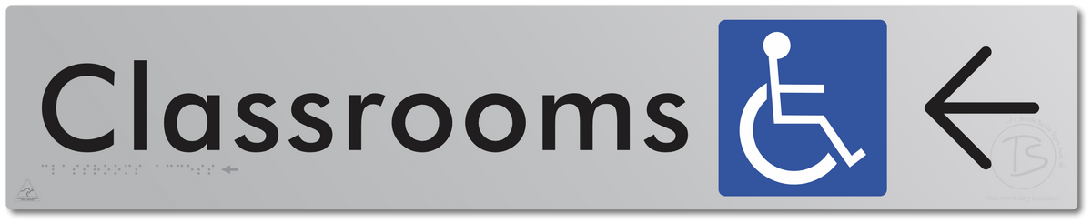 Accessible Classroom Access with Large Directional Arrow