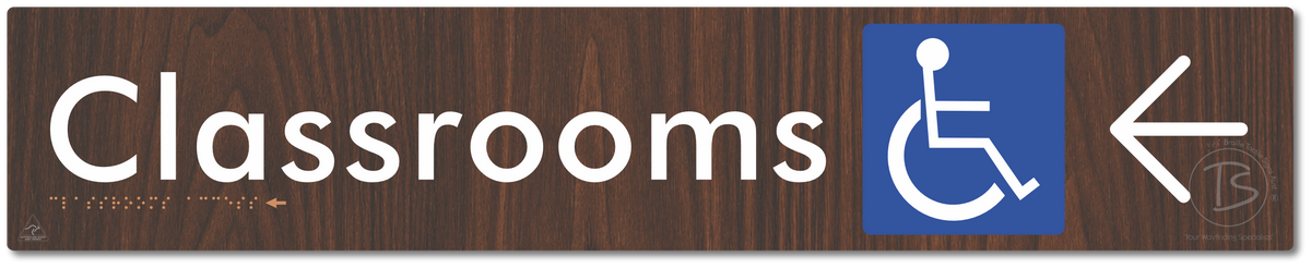 Accessible Classroom Access with Large Directional Arrow
