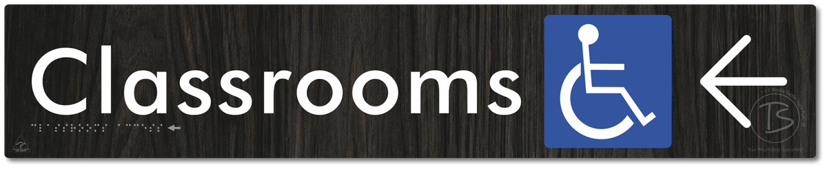 Accessible Classroom Access with Large Directional Arrow
