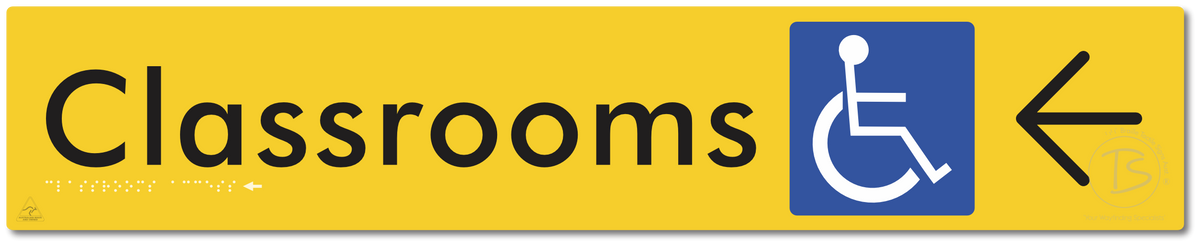 Accessible Classroom Access with Large Directional Arrow