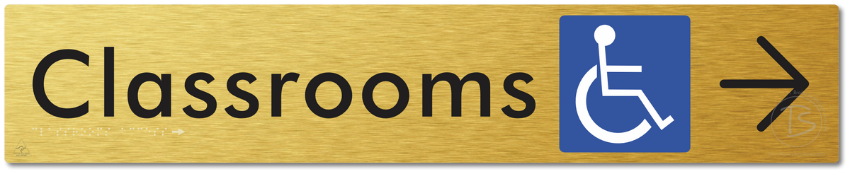 Accessible Classroom Access with Large Directional Arrow
