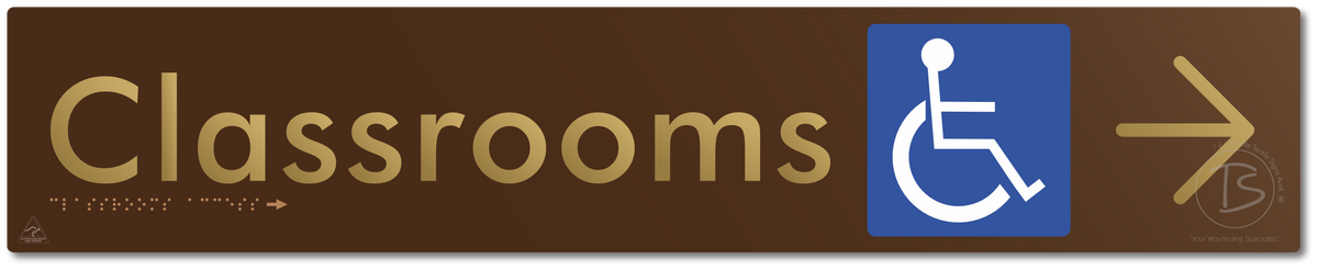 Accessible Classroom Access with Large Directional Arrow