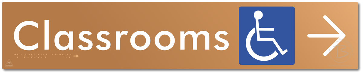 Accessible Classroom Access with Large Directional Arrow