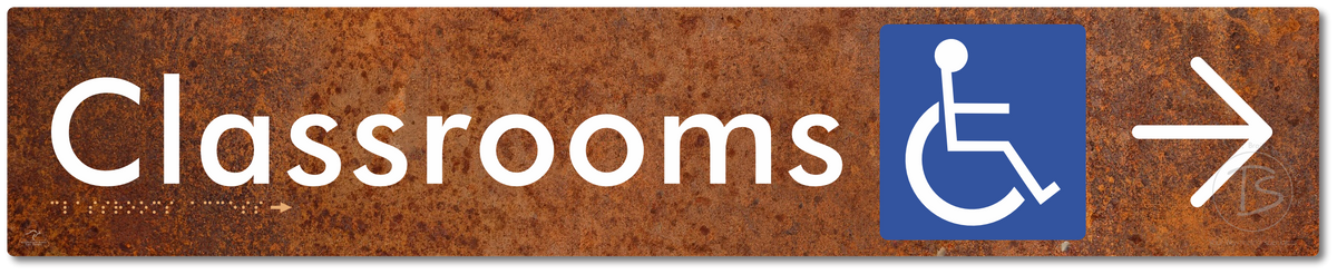 Accessible Classroom Access with Large Directional Arrow