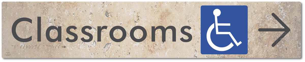Accessible Classroom Access with Large Directional Arrow
