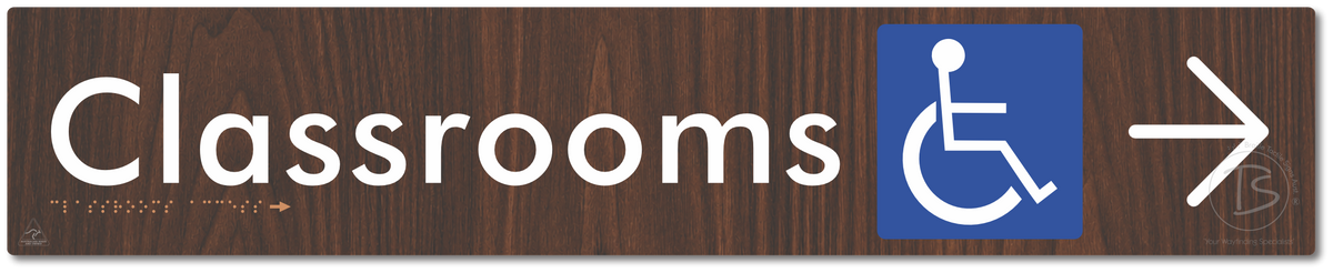 Accessible Classroom Access with Large Directional Arrow