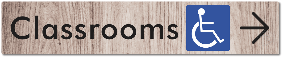 Accessible Classroom Access with Large Directional Arrow