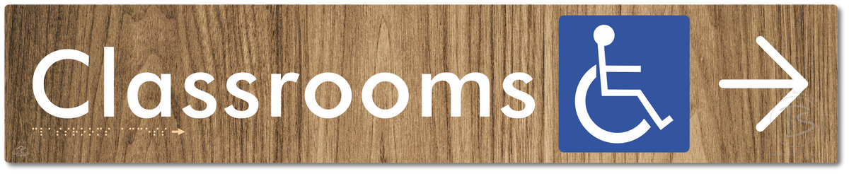 Accessible Classroom Access with Large Directional Arrow