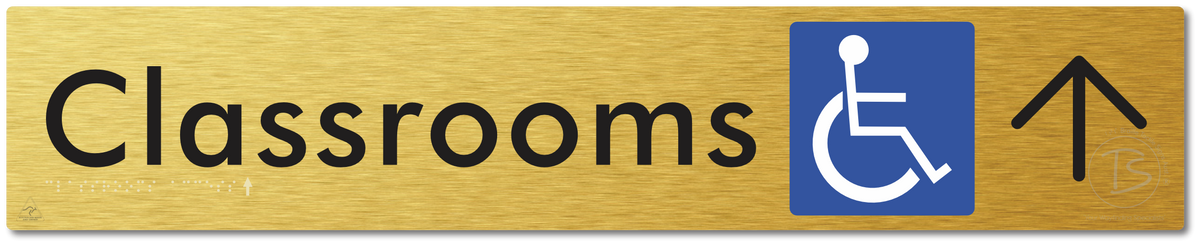 Accessible Classroom Access with Large Directional Arrow
