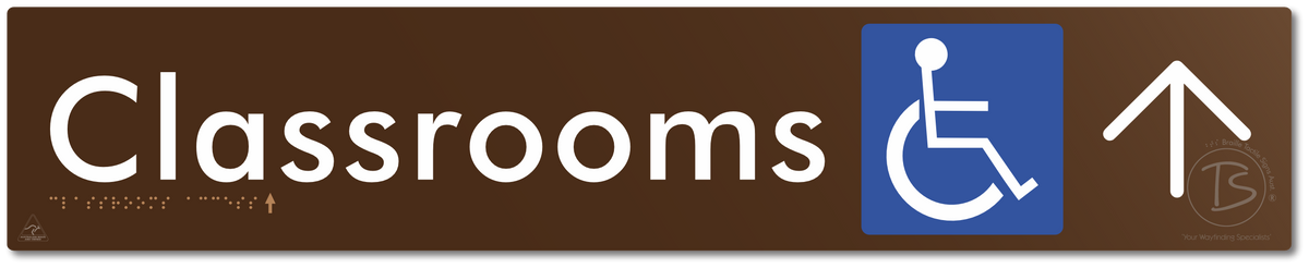 Accessible Classroom Access with Large Directional Arrow
