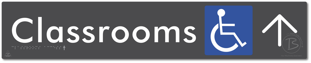 Accessible Classroom Access with Large Directional Arrow
