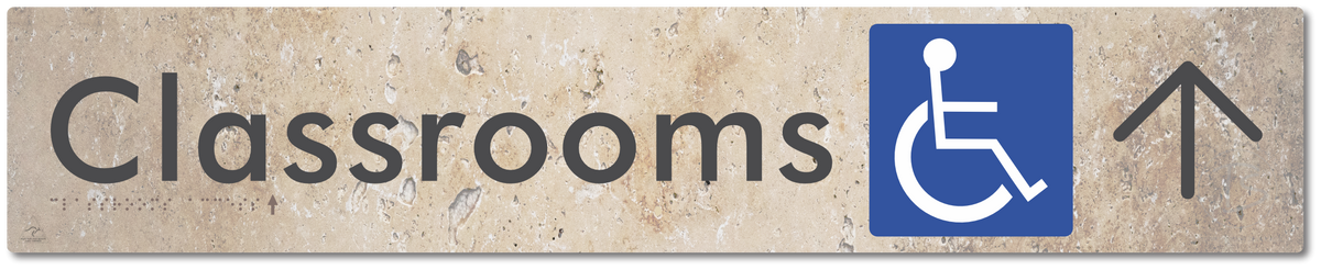 Accessible Classroom Access with Large Directional Arrow