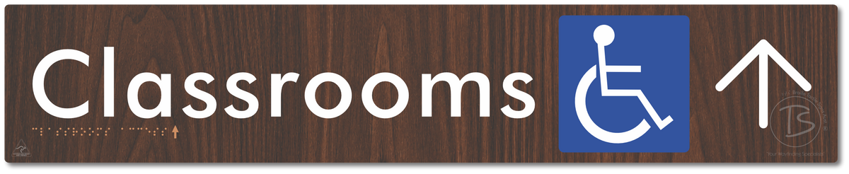 Accessible Classroom Access with Large Directional Arrow