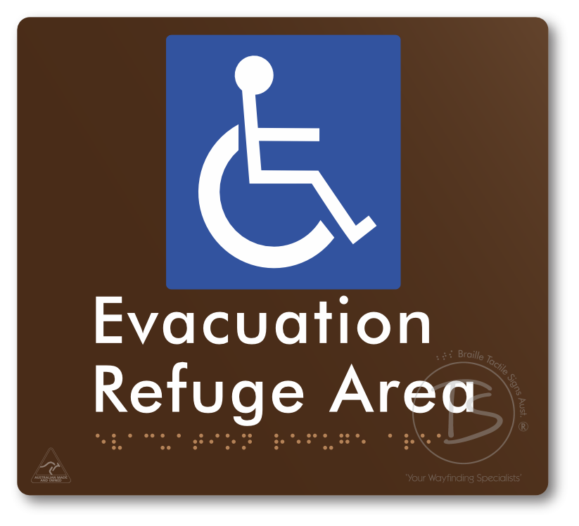 Evacuation Refuge Area - Braille Tactile Signs Aust.