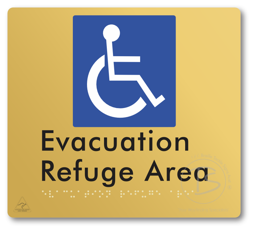 Evacuation Refuge Area - Braille Tactile Signs Aust.