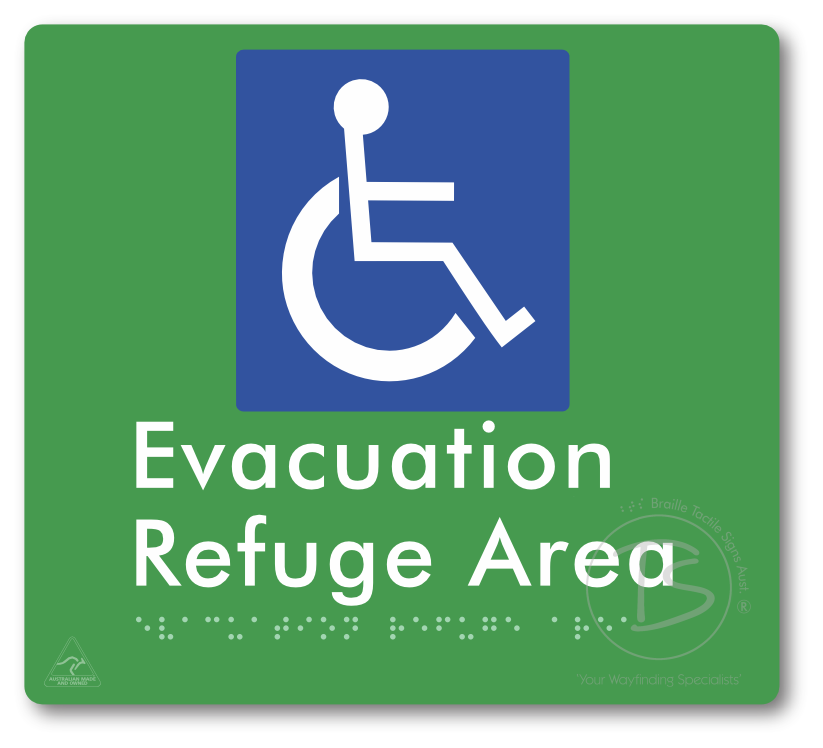 Evacuation Refuge Area - Braille Tactile Signs Aust.