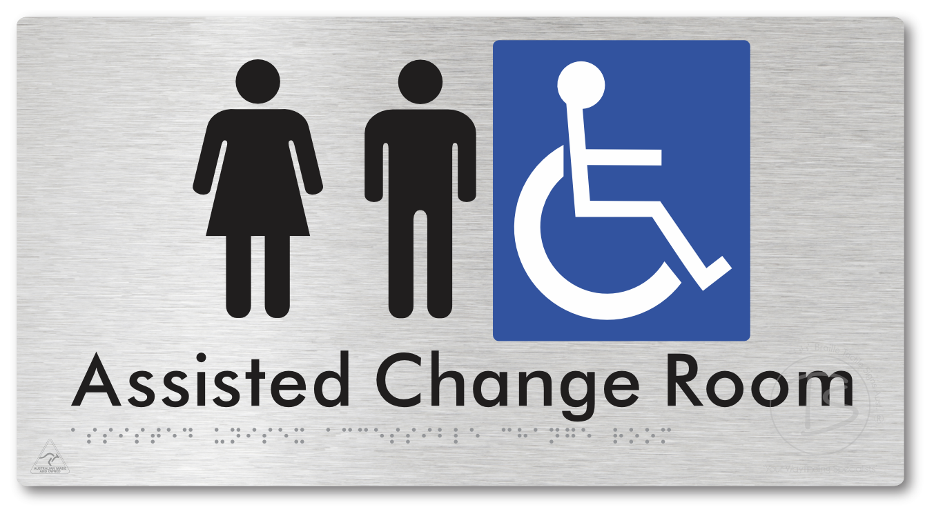 Assisted Unisex Accessible Change Room - Braille Tactile Signs Aust.