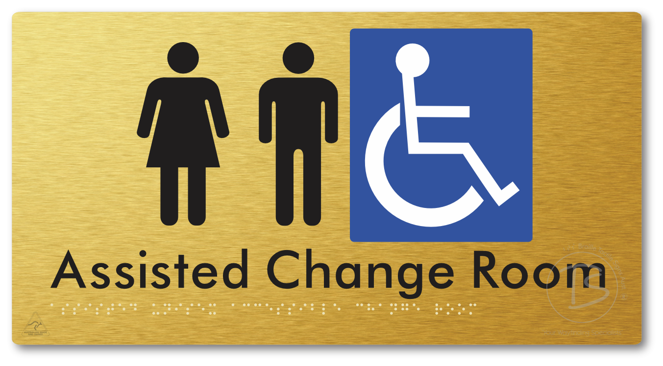 Assisted Unisex Accessible Change Room - Braille Tactile Signs Aust.