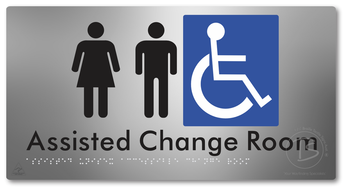 Assisted Unisex Accessible Change Room - Braille Tactile Signs Aust.
