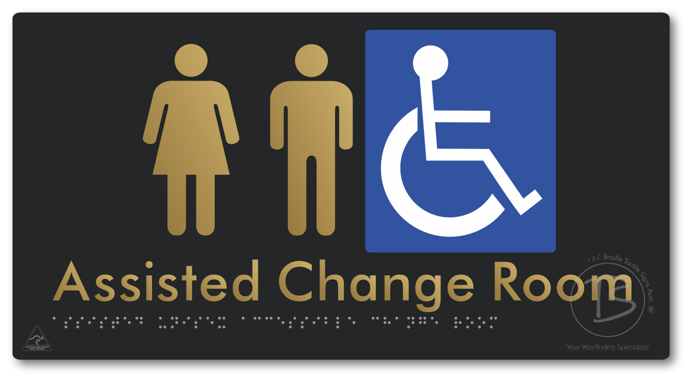 Assisted Unisex Accessible Change Room - Braille Tactile Signs Aust.