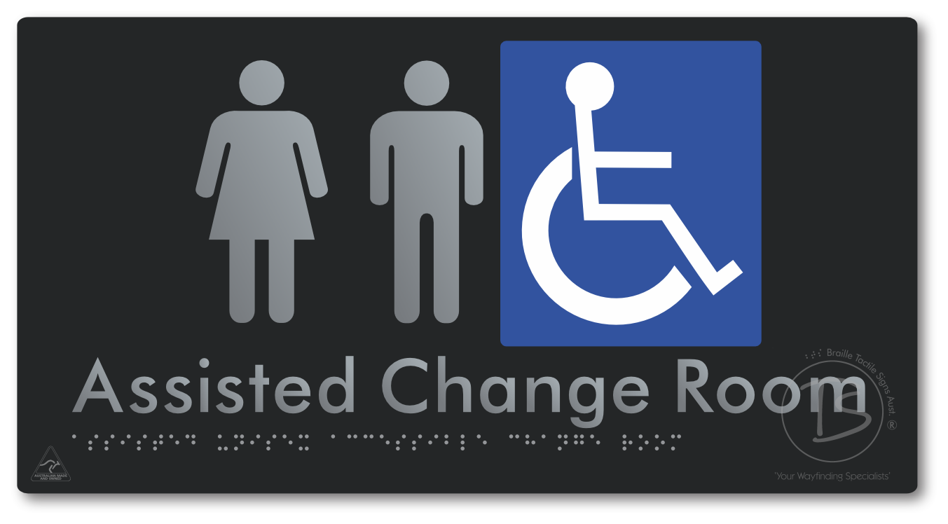 Assisted Unisex Accessible Change Room - Braille Tactile Signs Aust.