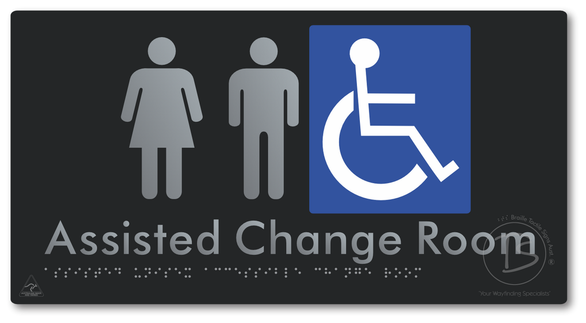 Assisted Unisex Accessible Change Room - Braille Tactile Signs Aust.