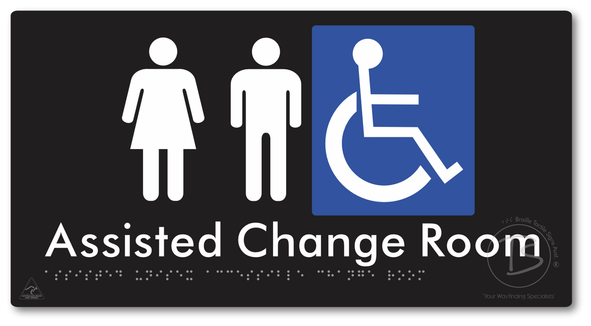 Assisted Unisex Accessible Change Room - Braille Tactile Signs Aust.