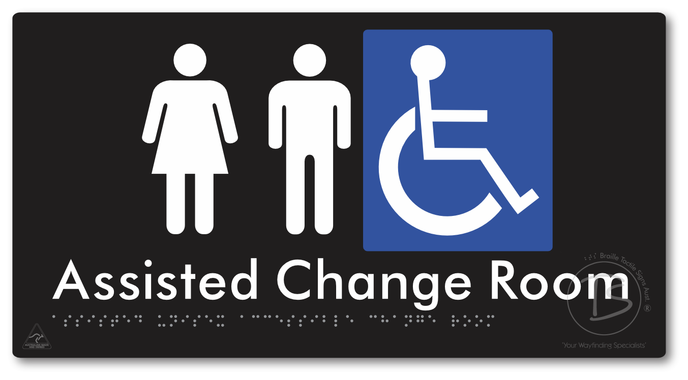 Assisted Unisex Accessible Change Room - Braille Tactile Signs Aust.