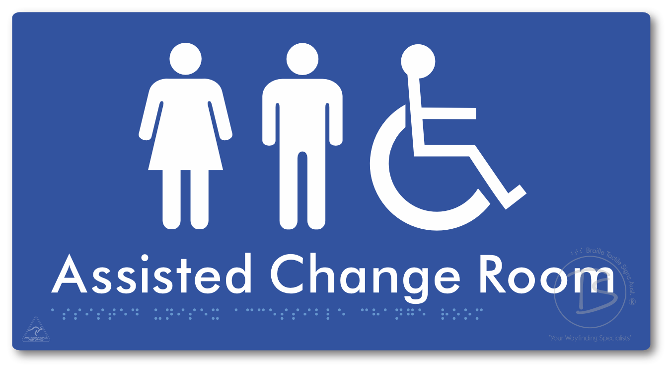 Assisted Unisex Accessible Change Room - Braille Tactile Signs Aust.