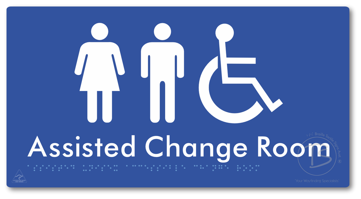 Assisted Unisex Accessible Change Room - Braille Tactile Signs Aust.