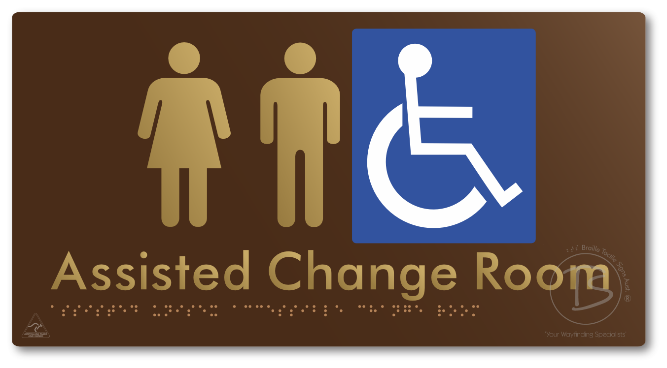 Assisted Unisex Accessible Change Room - Braille Tactile Signs Aust.