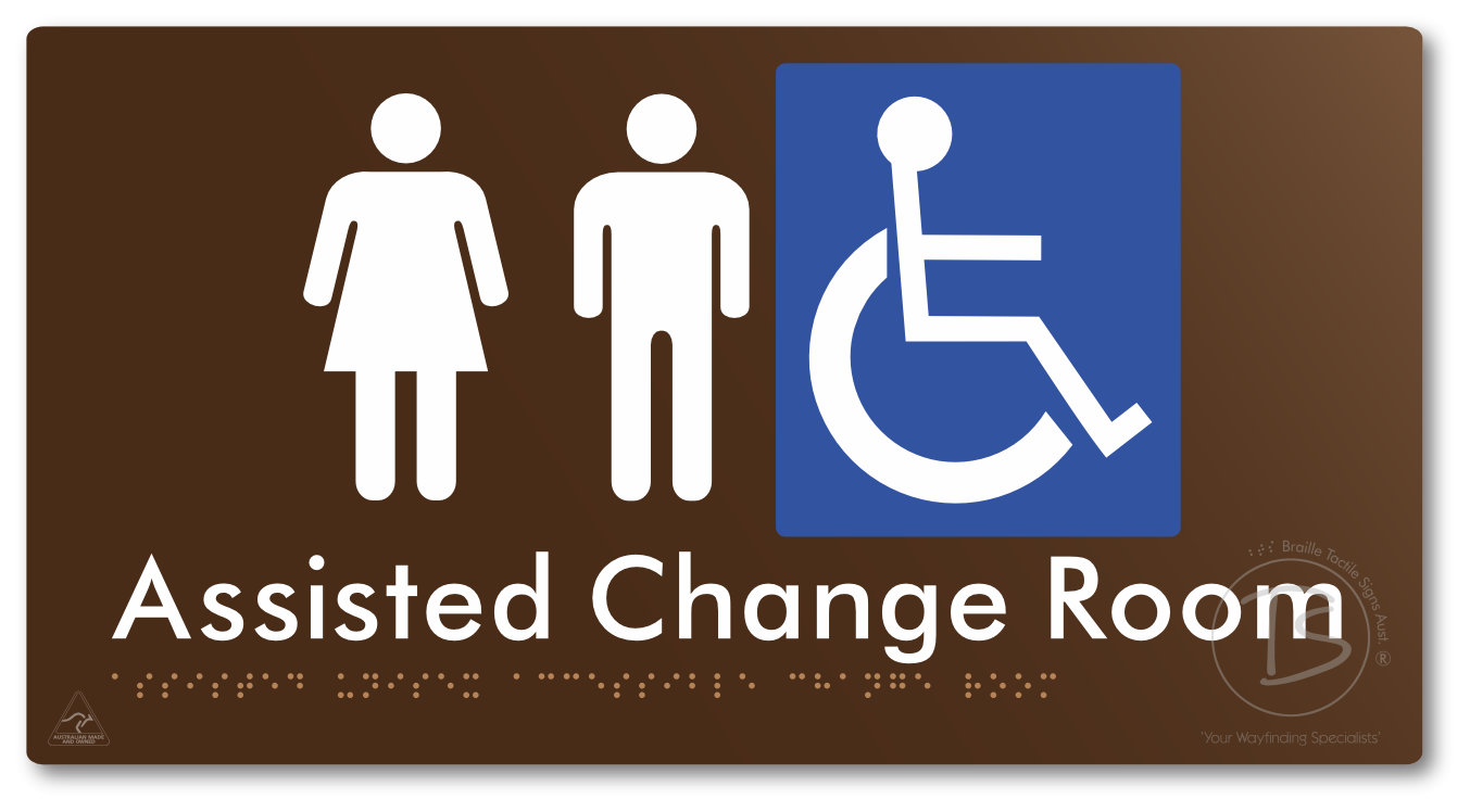 Assisted Unisex Accessible Change Room - Braille Tactile Signs Aust.