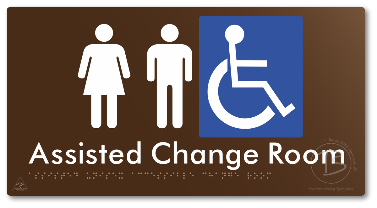 Assisted Unisex Accessible Change Room - Braille Tactile Signs Aust.