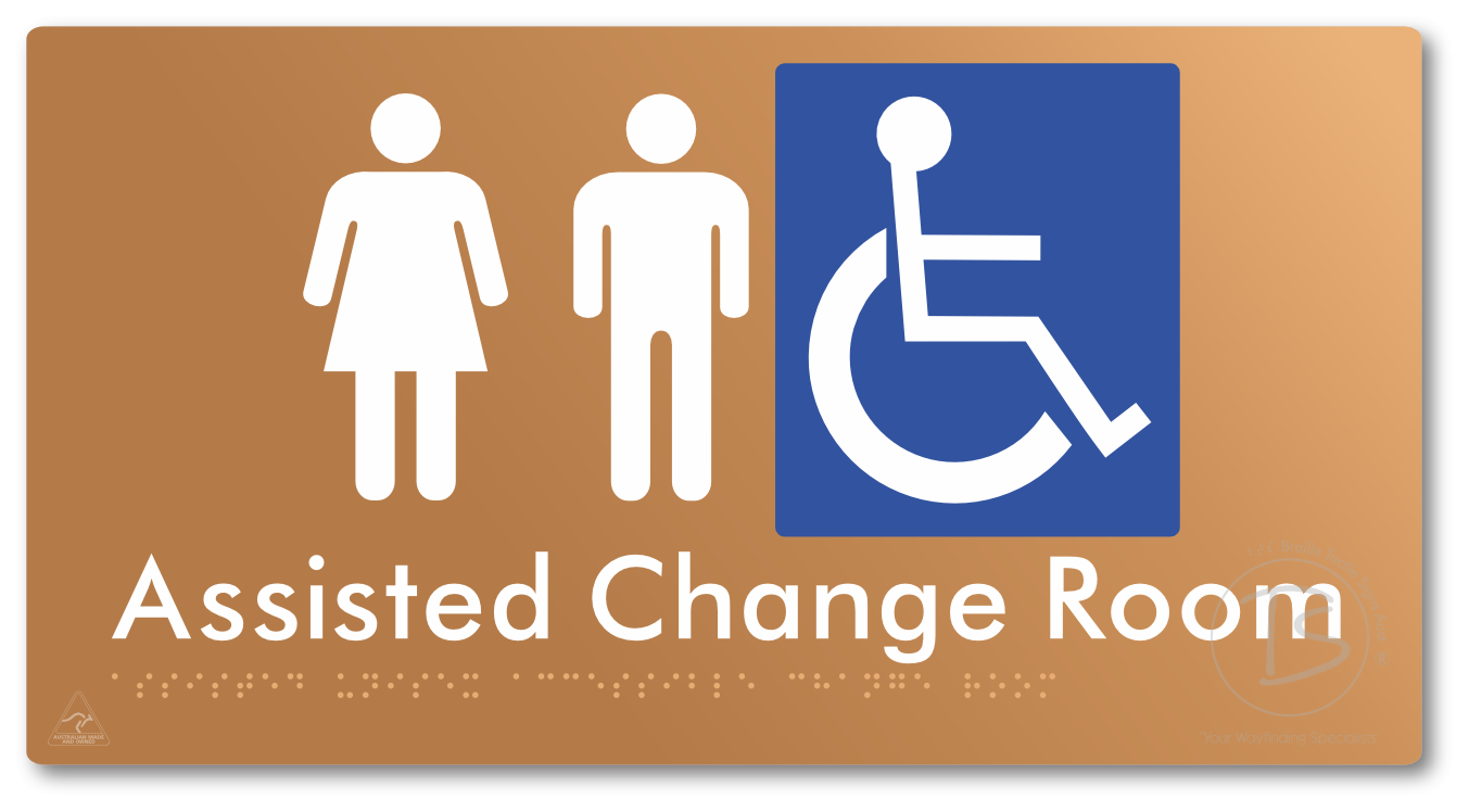 Assisted Unisex Accessible Change Room - Braille Tactile Signs Aust.