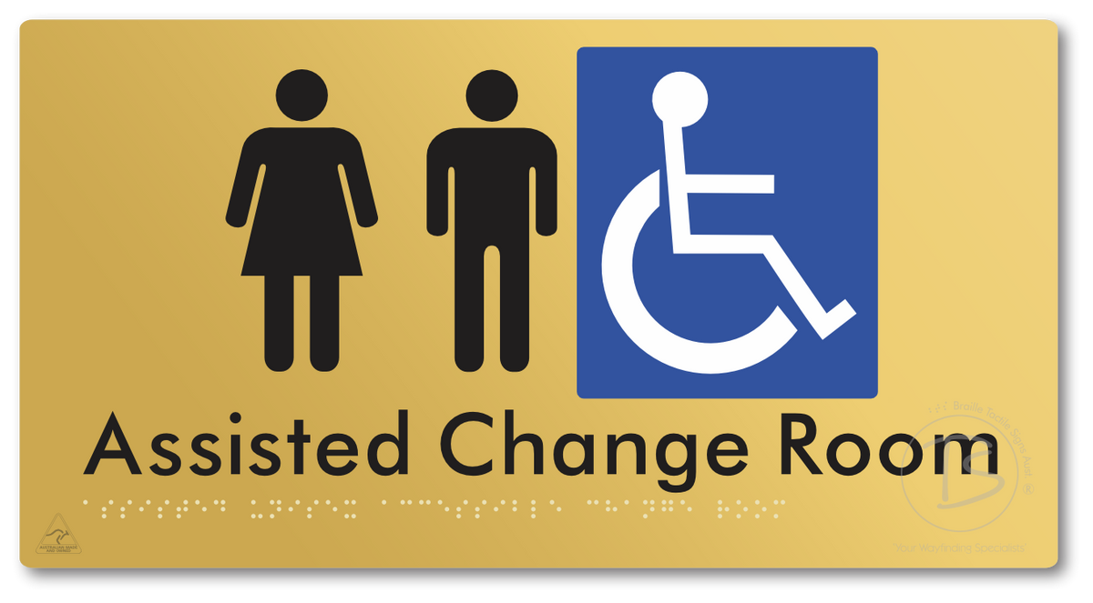 Assisted Unisex Accessible Change Room - Braille Tactile Signs Aust.
