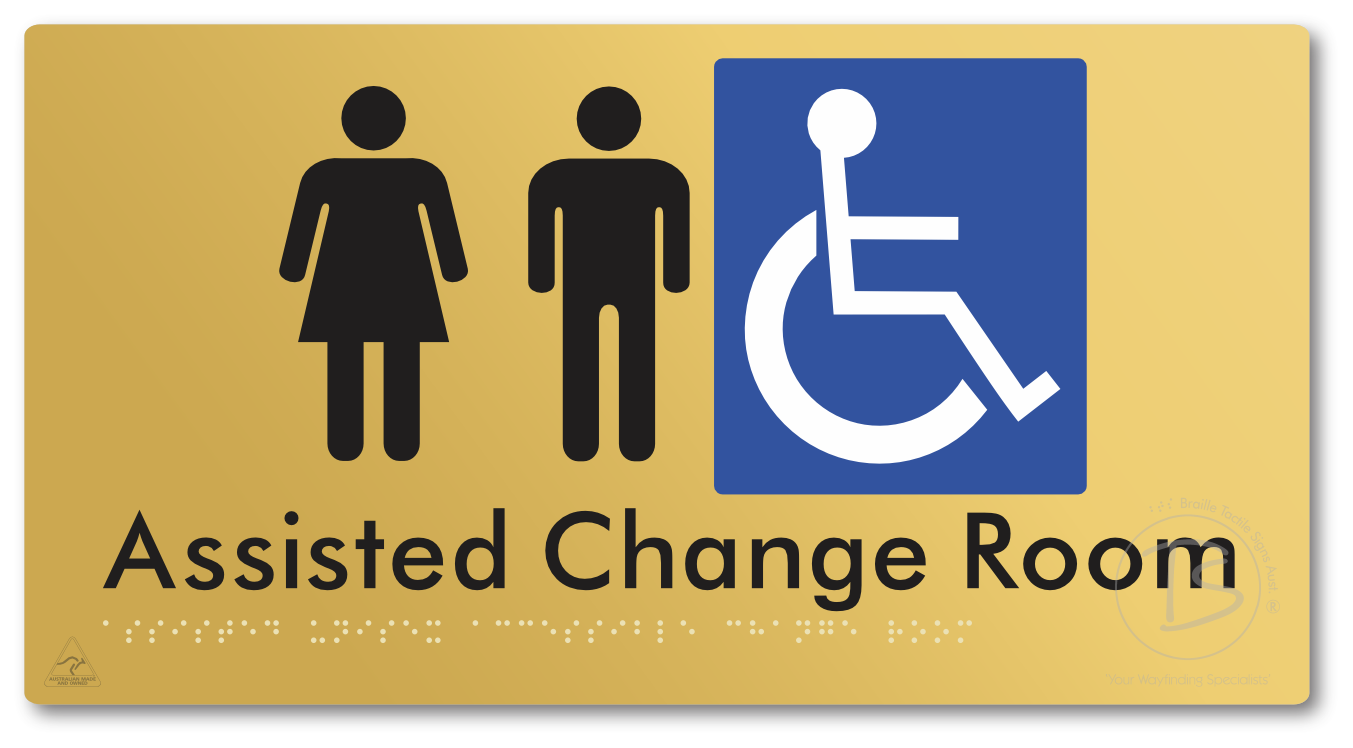 Assisted Unisex Accessible Change Room - Braille Tactile Signs Aust.