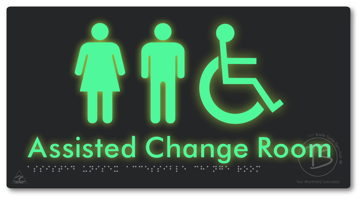 Assisted Unisex Accessible Change Room - Braille Tactile Signs Aust.